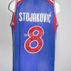 Nikivip Peja Stojakovic #8 Takım Jugoslavija Yugoslavya Yugoslavo Retro Basketbol Forması Erkek dikişli Özel Herhangi Bir Sayı İsim Formaları