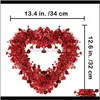 Fleurs Couronnes Saint Valentin Fleur Artificielle Bourgeon Vigne Cercle Décoratif Rose Guirlande Simulation Guirlande Pour Mariage Maison Fête Déco Xxdo3