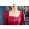 Casual Women's Blouses Square Collar Lantern Long Sleeve Short Shirts For Female Clothing Fashion 210520