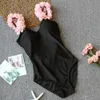 Sexy badpak vrouwen 3D bloem bodysuit backless monokini badmode vrouwelijke badpak solide beachwear voor meisjes 210712