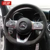 Funda para volante cosida a mano de cuero personalizada DIY para mercedes-benz c260l e300l glc 260l gla glb 200 a-class c200l, accesorios para coche