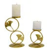 Candle Holders Retro Round Ring Candlestick Wedding Banquet Decoration Leaf Pattern Home Decorations Supplies Indoor Ornaments