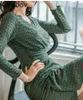 Korobov Sommer Neue Frauen OL Kleid Elegante Koreanische V-ausschnitt Langarm Kleider Vintage Plaid Schärpen Schlank Vestidos Mujer 210430