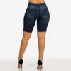 Denim shorts kvinnor höga midja jeans kvinna sommar kläder skinny byxor streetwear casual knapp tvättad jean 210708