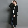 Cardigan en tricot Long pull manteau femmes sur le genou automne et hiver coréen Super coupe-vent veste 210427