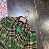 Herbst Winter Designer Marke Büro 2 Stück Outfits Gürtel Plaid Blazer Anzüge Falten Mini Rock Kleidung Sets Für Weibliche 211119