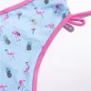 Kvinnors badkläder 2021 One Shoulder Bird Print Girls Bikini Set Söt Barn Baddräkt Falbala Kids Biquini Baby Baddräkt 81