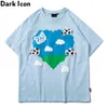 Patchwork Heart Men's T-shirt Short Sleeve Summer Streetwear Tshirts Men 3 Colors Cotton Tee Shirts 210603