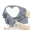 Automne Hiver Bébé Bébé Garçon Fille Aimant Coeur Tricot Couverture Né Couette Garçons Filles Tenir 210429