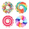 Double-Sided Fidget Spinner Colorful Fingertip Spinning Top Rainbow Color Hand Spinners Decompression Toy Gift