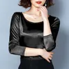 Höst Mode Kvinnor Blusar Casual Solid Elegant Kläder Långärmad O-Neck Tops och 5479 50 210521