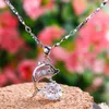 Crystal Womens Necklaces Pendant Fashion women's short Dolphin Valentine's gift girlfriend gold silver plated