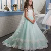 Gold Sequin Toddler Ball Glows Girls Pageant Jewel Long Sleeves Formella barnfestklänning Flower Girl Dresses For Weddings 403