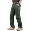 Mens taktiska byxor casual cargo byxor camouflage byxor militära byxor för man flera ficka elasticitet militära byxor g220224