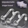 100pcs High Quality Glass Oil Burner Pipe Smoking Pipes 10mm 14mm 18mm Male for Dab Rig Water Bubbler Bong Adapter Bent Banger Nails Dabbler tobacco Tools