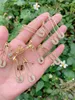 5 pairs Safety Pin Gold Piercing Cubic Cyrkonia Dangle Woman Pendientes 2021 Urok Kolczyki