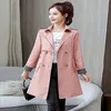 Women's Trench Coats Women's 2022 Spring And Autumn Temperament Mid-length Slim Short Solid Color Windbreaker Jacket Women