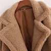 Evfer Women Casual Woolen Khaki Ciepłe Długie Płaszcze Oversize Kobiet Moda Teddy CashMere Luźna Kurtka Damska Zima Gruba Znosić 210421