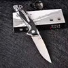 Cuchillo plegable de bolsillo Flipper de alta calidad D2 hoja de punto de caída de satén G10 + mango de hoja de acero inoxidable cuchillos de regalo EDC