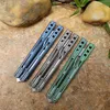 Ny Theone Balisong Orca Killer Whale Butterfly Training Trainer Knife D2 Blade Fixat Titanium Handle Jilt Swing Knife Triton Squi3903361