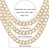 Chaines Iced Out Cuban Link Chain Paveed Himitone Miami Gold Silver Color Zircon Bling Collier For Men Hiphop Jewelry291U