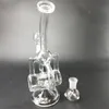 Verre clair Recycler l'eau Bong Hookah Oil Dab Rig avec bol Fumer Pipe 14 mm joint Accessoires