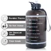 Zomake 2.2L Gallonflaska med Time Marker Straw, Motivational Jug BPA Gratis Läcktäta Stora Vattenflaskor För Gym