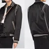 Мужская и женская SLP Пять звездных вышивных украшений для вышивания Отвороты для отводов Шелковые бейсбольные куртки