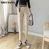Spring Summer Women Cargo Pant with Belt Female Casual High Elastic Waist Cropped Harem Pants Mujer Streetwear Trousers 210423