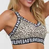 Frauen Leopard Brief Drucken Yoga Sets Gym Kleidung Hohe Taille Crop Top Hose Sport Zweiteilige Leggings Outfits 210813