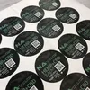 Custom 2inch Circle Printed Logo Vinyl Label Sticker Black Background White Text Outdoor PVC Packing Stickers on Package