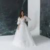 Bohémien A Line Wedding Dresses abiti da sposa da sposa applicato a mezza manica a mezza manica giardino vestido de nolia
