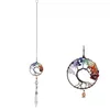 Collares colgantes 3 PCS Suncatcher hecho a mano Alambre envuelto Collar de piedra Adorno colgante con prisma de gota de cristal para el automóvil casero BMF8274c