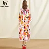 Bohemian Summer Long Dress Women Fashion Runway O-Neck Färgglada Skriv ut Stickning Elastisk Lös plusstorlek Maxi 210522