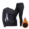 Sous-vêtement thermique d'hiver pour hommes garder au chaud Long Johns Fitness legging en molleton sous-vêtements serrés 210910