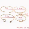 Fashion Personality Four-piece Moon Alloy Rhinestone Bracelet Women's Birthday Gift Bracelets For Women Jewelry Female D1835 Bangle