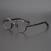 Mode Solglasögon Bågar 2021 japanska handgjorda rent titan små runda och acetatben Glasögonbågar Närsynthet Läsglasögon Män Retro Ey