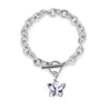 Bangle Cremation Bracelet For Ashes - Crystal Butterfly Pendant Urn Memorial Jewelry Stainless Steel Holder Keepsake Melv22