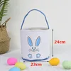 Konijn Gezichtsontwerp Pasen Mand Feestelijke Konijntjes Oor Emmer Mooie Easters Candy Gift Hand Basden Festival Party Tote Bag