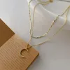 Другие 2021 Trend Elegant 14K Позолоченные Цепочки Chokers Нежный Звездные Подвески Двойные Слои Лунные Ожерелья Для Женщин Пром Ювелирные Изделия Подарки