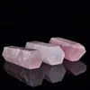 Natuurlijke Roze Crystal Tower Arts Mineral Chakra Healing WandsReiki Energy Steen Zeszijdige Quarze Point Magic Wand Ruw gepolijst