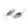 Amerykańska flaga kapelusz gwiazda serce pantofel kolczyk ucha stadnina ucha amerykańska biżuteria akcesoria x0709 x0710