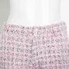 Pantaloni dritti rosa plaid per le donne a vita alta casual allentato largo pantaloni a gamba femminile abbigliamento moda 210521
