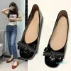 Dress Shoes Red Patent Leather Butterfly-knot Square Toe Loafers Basic Casual Women Office Sweet Non-Slip Oxfords Party