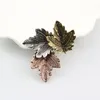 Pinos broches vintage bordo de três cores folhas folhas de colarinho de natal pino de broche de moda simples acessórios femininos jóias kirk22