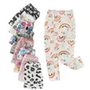 Leggings per ragazze estive Collant con stampa per bambini Pantaloni skinny Pantaloni per bambini con stampa di fiori Pantaloni a matita 3-11 anni M3937