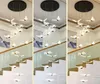 Modern led chandelier butterfly stair lamp Nordic duplex attic long line lamp villa apartment restaurant indoor lighting luster