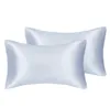 2pcs/lot Solid Silky Satin Silk Hair Antistatic Pillow Case Cover Skin Care Pillowcase Standard Queen King Full Size