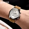 ساعة Wristwatches Benyar Watches Men Luxury Quartz Watch Leather 50m مقاوم للماء الرياضة حركة الرياضة
