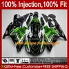 yeşil ışık Fairing KAWASAKI ZZR1400 ZX 14R 2006 2007 2008 2009 2010 2011 49HC.9 ZX14R ZZR1400 ZX14R 06 07 08 09 10 11 için OEM Enjeksiyon